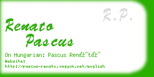 renato pascus business card
